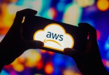 AWS outage. Stylized inverted AWS logo appearing to frown about the service disruption